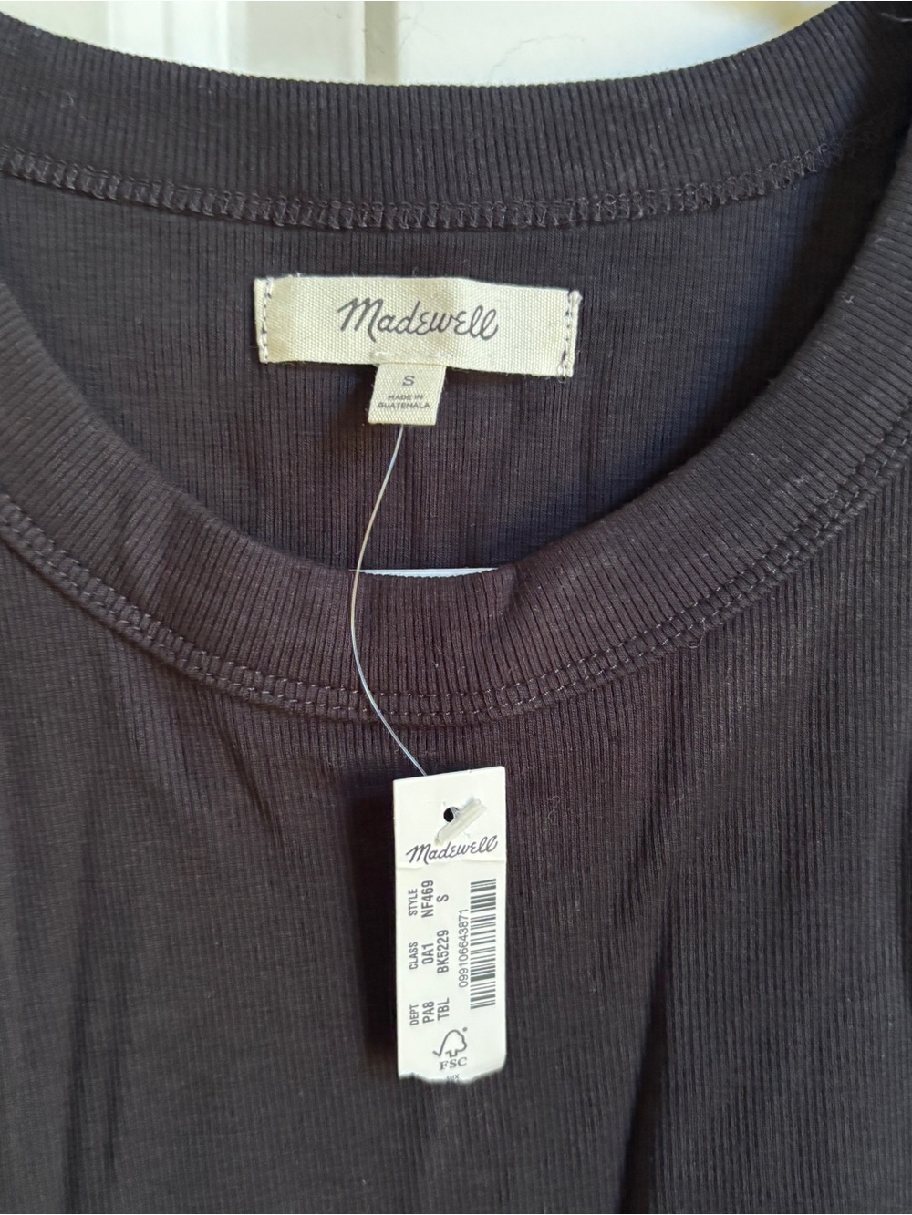 NWT Madewell Black Ribbed Cropped Tank Top - Picture 2 of 4